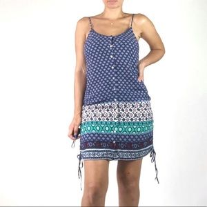 Hollister | Blue Side Ruched Spaghetti Strap Dress